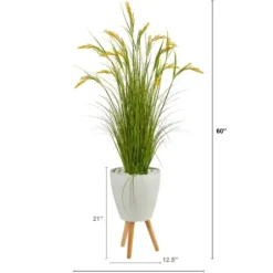 Trees & Topiaries-Kirkland's Home Wheat Grass In White Planter