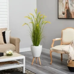 Trees & Topiaries-Kirkland's Home Wheat Grass In White Planter