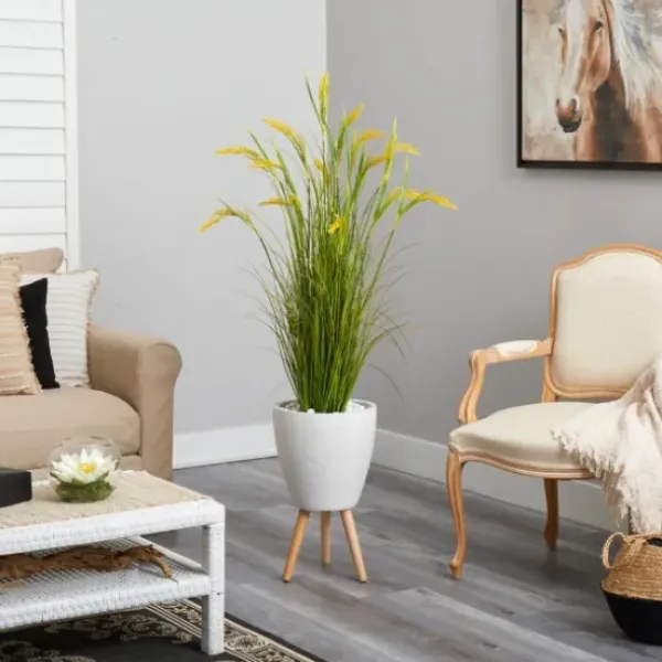 Trees & Topiaries-Kirkland's Home Wheat Grass In White Planter
