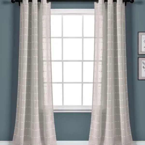 Curtains & Drapes-Kirkland's Home Wheat Knotted Curtain Panel Set, 84 In. Tan