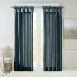 Curtains & Drapes-Kirkland's Home Wheat Reyna Ruffle Curtain Panel Set, 95 In. Tan