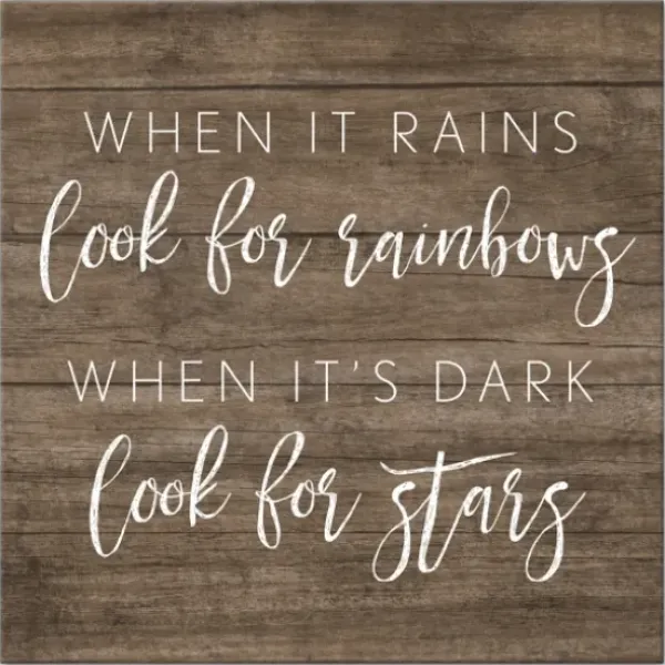Wall Quotes & Signs-Kirkland's Home When It Rains Look For Rainbows Canvas Art Print Brown