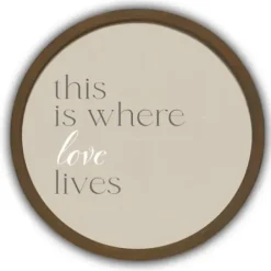 Wall Quotes & Signs-Kirkland's Home Where Love Lives Round Framed Plaque Brown