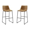 Bar Stools & Counter Height Stools-Kirkland's Home Whiskey Faux Leather Bar Stools, Set Of 2 Brown