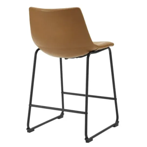 Bar Stools & Counter Height Stools-Kirkland's Home Whiskey Faux Leather Counter Stools, Set Of 2 Brown