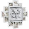 Clocks-Kirkland's Home White 12 Photo Frame Collage Family Time Clock