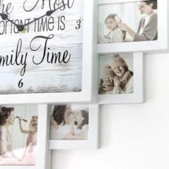 Clocks-Kirkland's Home White 12 Photo Frame Collage Family Time Clock