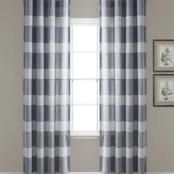 Curtains & Drapes-Kirkland's Home White And Black Embroidered Curtain Panel, 84 In. White/Black