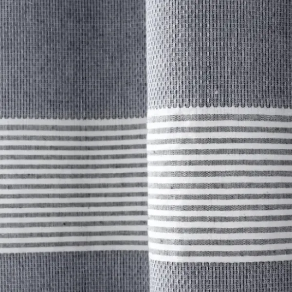 Curtains & Drapes-Kirkland's Home White And Black Embroidered Curtain Panel, 84 In. White/Black