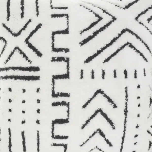 Pillows-Kirkland's Home White And Black Tufted Geo Throw Pillow White/Black