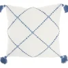Pillows-Kirkland's Home White And Blue Woven Dots Diamond Pillow Blue/White