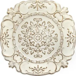 Wall Plaques-Kirkland's Home White And Bronze European Medallion Wall Plaque White/Gold