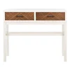 Console Tables-Kirkland's Home White And Brown Herringbone Console Table White/Brown