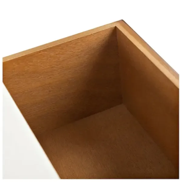 Console Tables-Kirkland's Home White And Brown Herringbone Console Table White/Brown