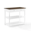 Kitchen Islands & Bar Carts-Kirkland's Home White And Brown Wood Kitchen Island White/Brown