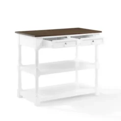 Kitchen Islands & Bar Carts-Kirkland's Home White And Brown Wood Kitchen Island White/Brown