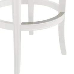 Bar Stools & Counter Height Stools-Kirkland's Home White And Faux Leather Swivel Bar Stool Gray