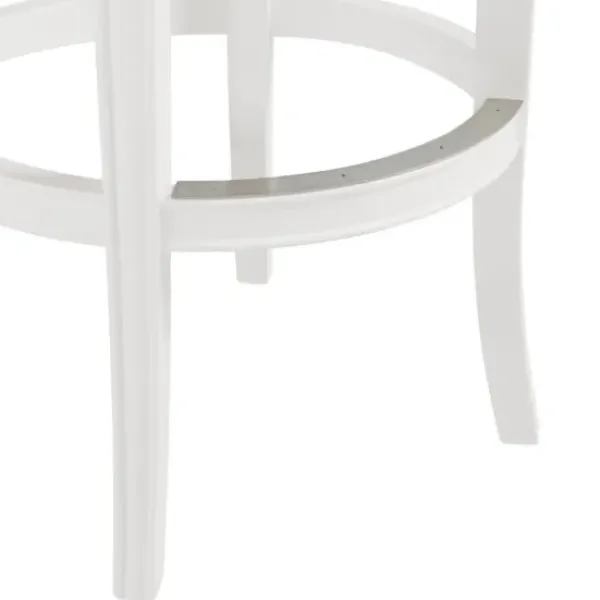 Bar Stools & Counter Height Stools-Kirkland's Home White And Faux Leather Swivel Bar Stool Gray