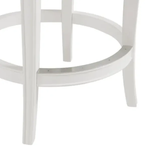 Bar Stools & Counter Height Stools-Kirkland's Home White And Faux Leather Swivel Counter Stool Gray