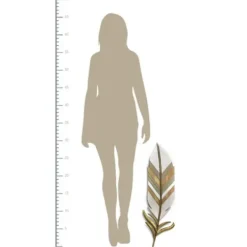 Wall Plaques-Kirkland's Home White And Gold Feather Wall Plaque White/Gold/Blue