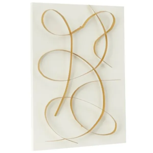 Wall Plaques-Kirkland's Home White And Gold Iron Abstract Wave Plaque White/Gold