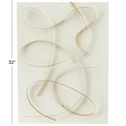 Wall Plaques-Kirkland's Home White And Gold Iron Abstract Wave Plaque White/Gold