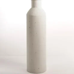 Vases-Kirkland's Home White And Gold Wood Cylinder Vase, 12 In. White/Gold