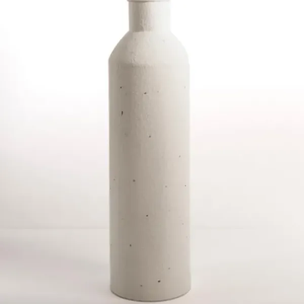 Vases-Kirkland's Home White And Gold Wood Cylinder Vase, 12 In. White/Gold