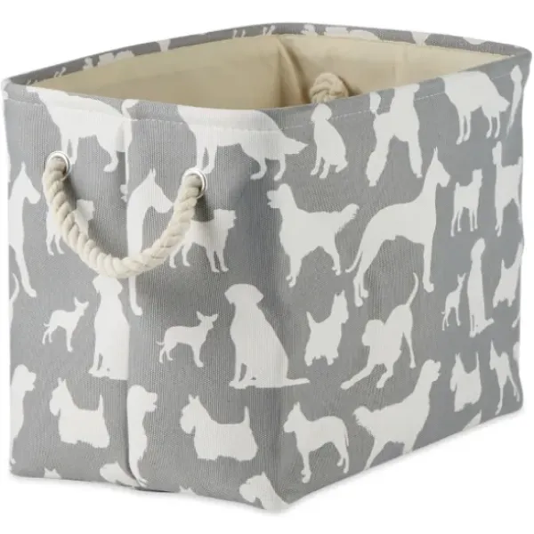 Baskets & Boxes-Kirkland's Home White And Gray Dotted Woven Baskets, Set Of 2 White/Gray