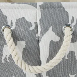 Baskets & Boxes-Kirkland's Home White And Gray Dotted Woven Baskets, Set Of 2 White/Gray