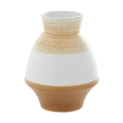 Vases-Kirkland's Home White And Gray Geometric Triangle Vase, 17 In. White/Gray
