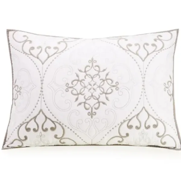 Quilts-Kirkland's Home White And Gray Pattern 3-Pc. King Quilt Set Gray/White