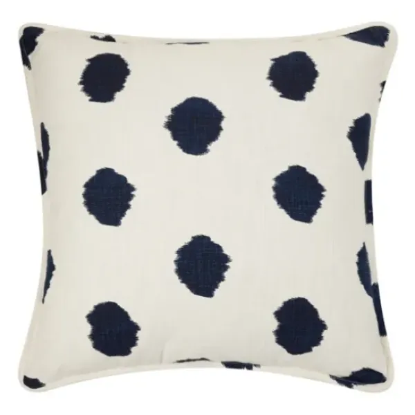 Pillows-Kirkland's Home White And Navy Abstract Dot Pillow Blue/White