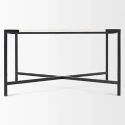 Coffee Tables-Kirkland's Home White And Onyx Marble Top Square Coffee Table