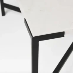 Coffee Tables-Kirkland's Home White And Onyx Marble Top Square Coffee Table