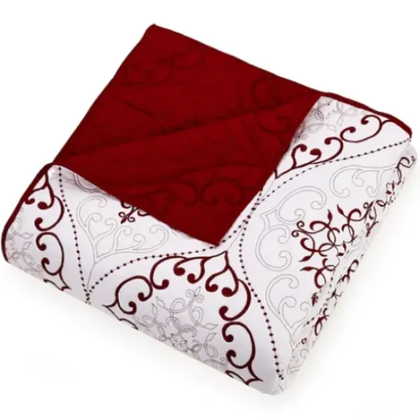 Quilts-Kirkland's Home White And Red Pattern 3-Pc. King Quilt Set Red/White