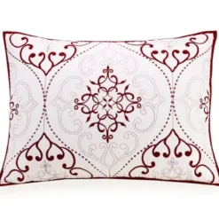Quilts-Kirkland's Home White And Red Pattern 3-Pc. King Quilt Set Red/White