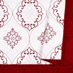 Quilts-Kirkland's Home White And Red Pattern 3-Pc. King Quilt Set Red/White