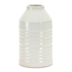 Vases-Kirkland's Home White And Rust Brown Ceramic Vase, 23 In. White/Brown