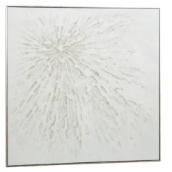 Canvas Art-Kirkland's Home White And Silver Impasto Abstract Canvas Art Print White/Silver