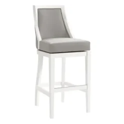 Bar Stools & Counter Height Stools-Kirkland's Home White And Swivel Bar Stool Gray