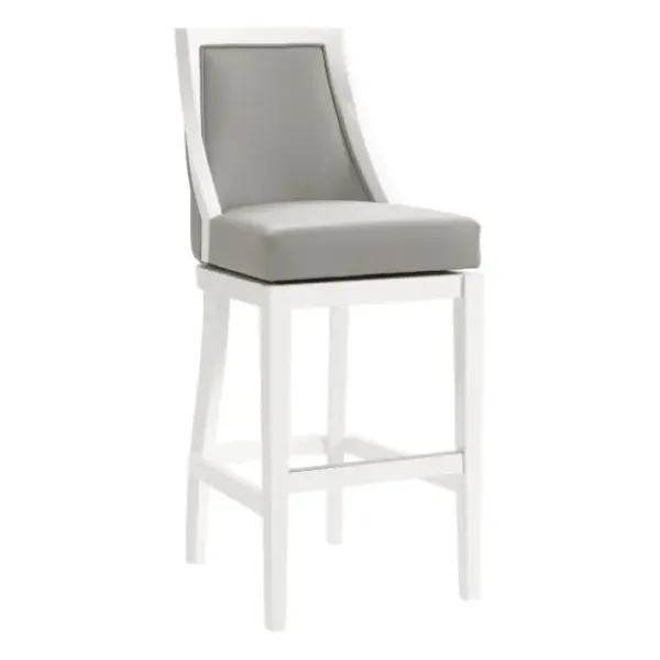 Bar Stools & Counter Height Stools-Kirkland's Home White And Swivel Bar Stool Gray