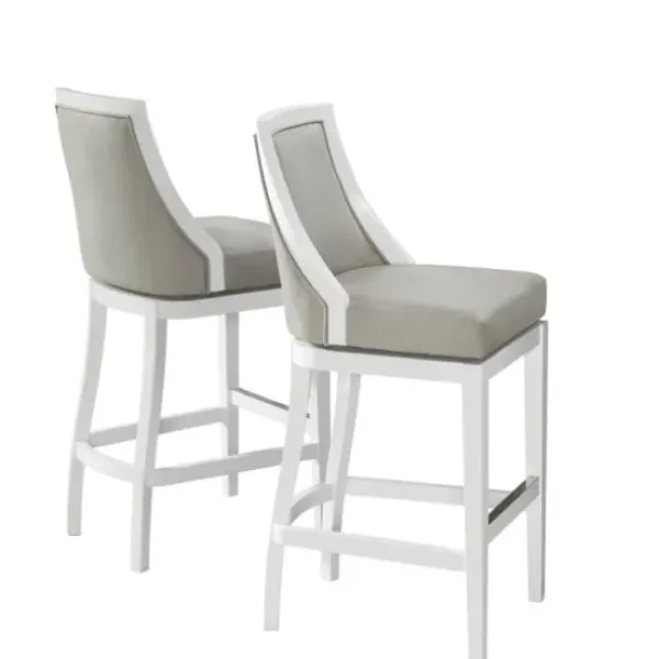 Bar Stools & Counter Height Stools-Kirkland's Home White And Swivel Bar Stools, Set Of 2 Gray