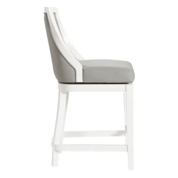 Bar Stools & Counter Height Stools-Kirkland's Home White And Swivel Counter Stools, Set Of 2 Gray