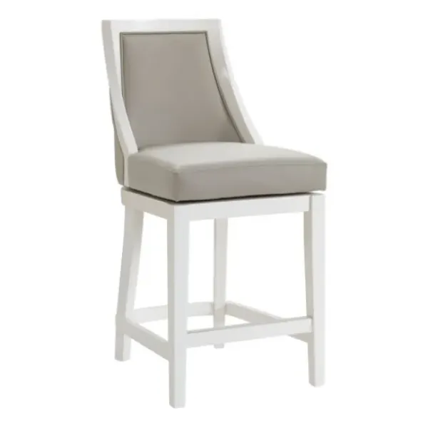 Bar Stools & Counter Height Stools-Kirkland's Home White And Swivel Counter Stool Gray