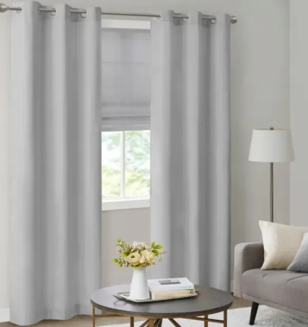 Curtains & Drapes-Kirkland's Home White And Tan Embroidered Curtain Panel, 84 In. White/Tan