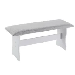 Dining Sets-Kirkland's Home White And Upholstered 3-Pc Dining Nook Set Gray