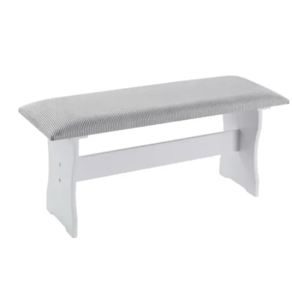Dining Sets-Kirkland's Home White And Upholstered 3-Pc Dining Nook Set Gray