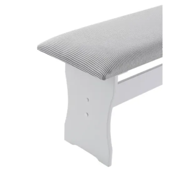 Dining Sets-Kirkland's Home White And Upholstered 3-Pc Dining Nook Set Gray