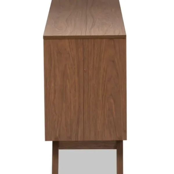 Dressers & Chests-Kirkland's Home White And Walnut Mid-Century 6-Drawer Dresser